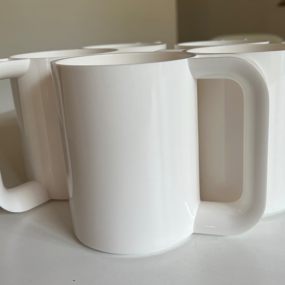 Heller Massimo Vignelli 6 Stacking White Max Mugs Hellerware Italian Design - Picture 1 of 6
